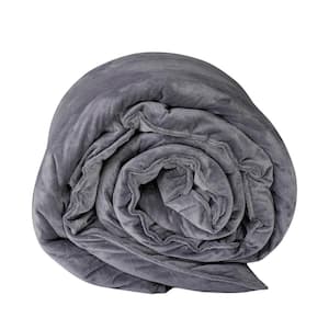 Grey 60 in. x 80 in. 20 lbs. Weighted Blanket with Minky Removable Cover