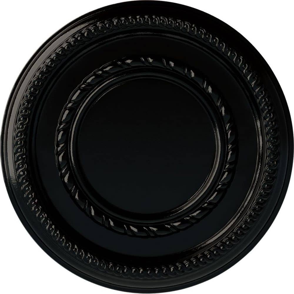 1-1/8 in. x 12-5/8 in. x 12-5/8 in. Polyurethane Federal Roped Small Ceiling Medallion, Black Pearl price history on PriceWatchPro