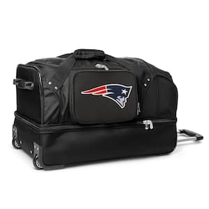 NFL New England Patriots 27 in. Black Rolling Bottom Duffel Bag