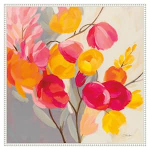 Magenta Bloom I by Silvia Vassileva 1-Piece Floater Frame Giclee Abstract Canvas Art Print 30 in. x 30 in.