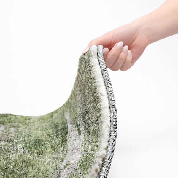 Dream Shag Premium Machine Washable Abstract ADS719 Aloe 10 ft. x 14 ft. Area Rug