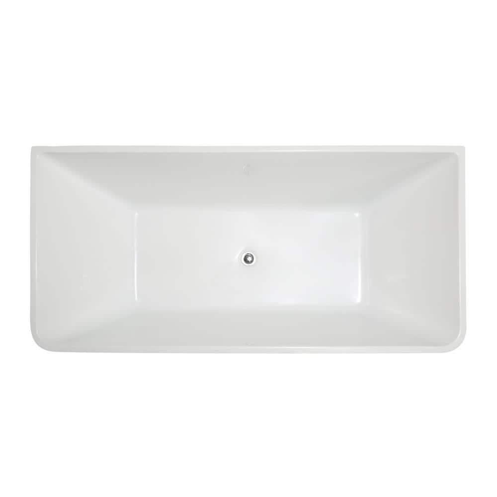 67'' White Acrylic Freestanding Soaking Bathtub
