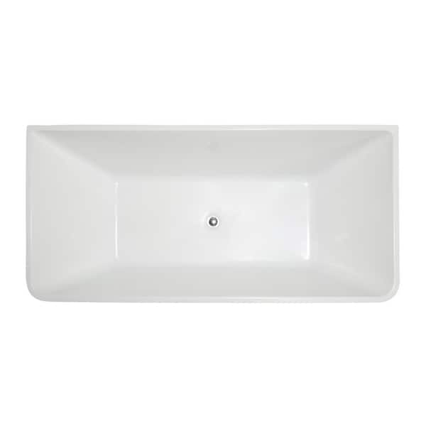 Zenith Series 5.58 ft. Freestanding Acrylic Flatbottom Non-Whirlpool Bathtub in White