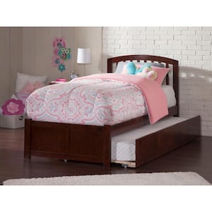 Richmond Twin Extra Long Bed with Footboard and Twin Extra Long Trundle in Walnut
