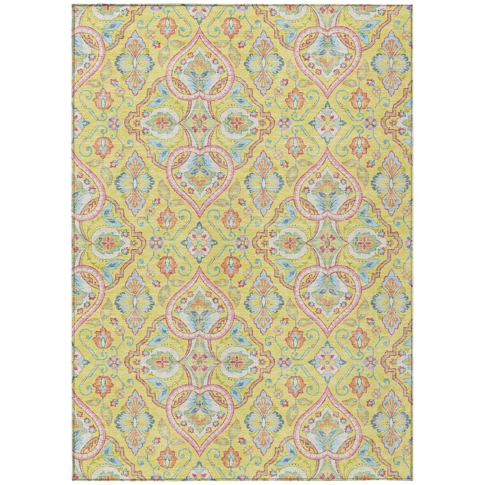 Chantille Machine Washable Indoor/Outdoor Abstract ACN2207 Yellow 5 ft. x 7 ft. 6 in. Area Rug price history on PriceWatchPro