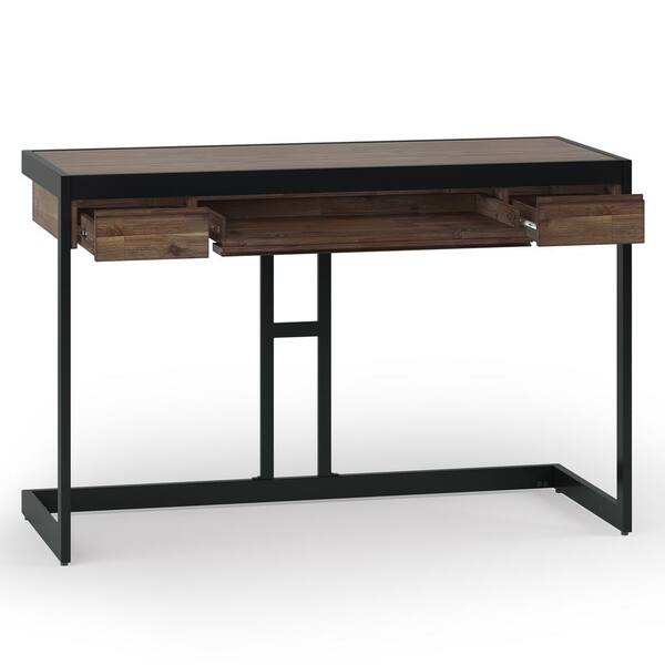 Rustic Solid Wood Desk Small Writing Desk for Bedroom, Office