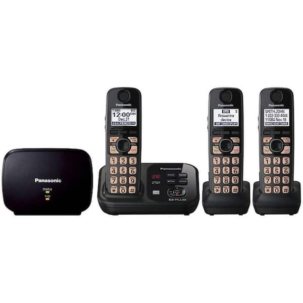 Panasonic Dect 6.0+ Cordless Phone with Digital Answering System, Caller ID, Range Extender and 3 Handsets