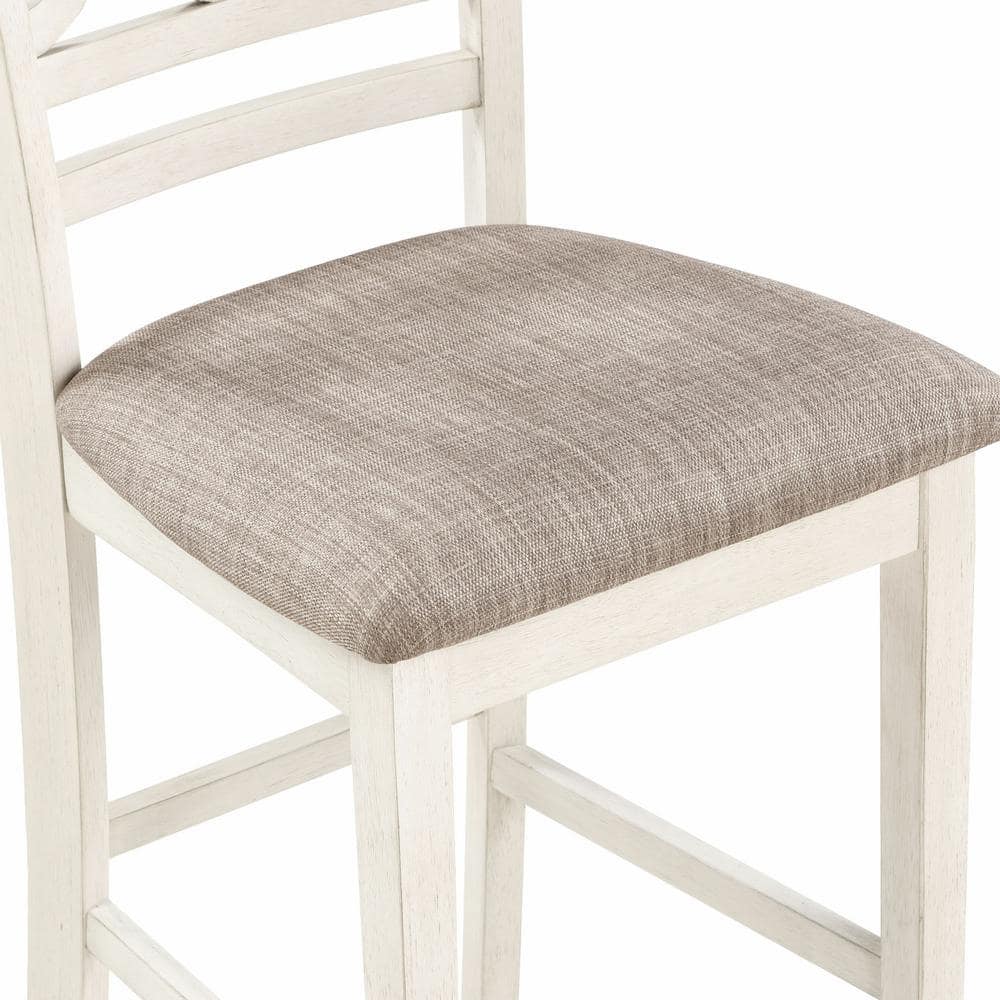 Cori 5-Piece Round Counter Dining Set in Bisque and Brown