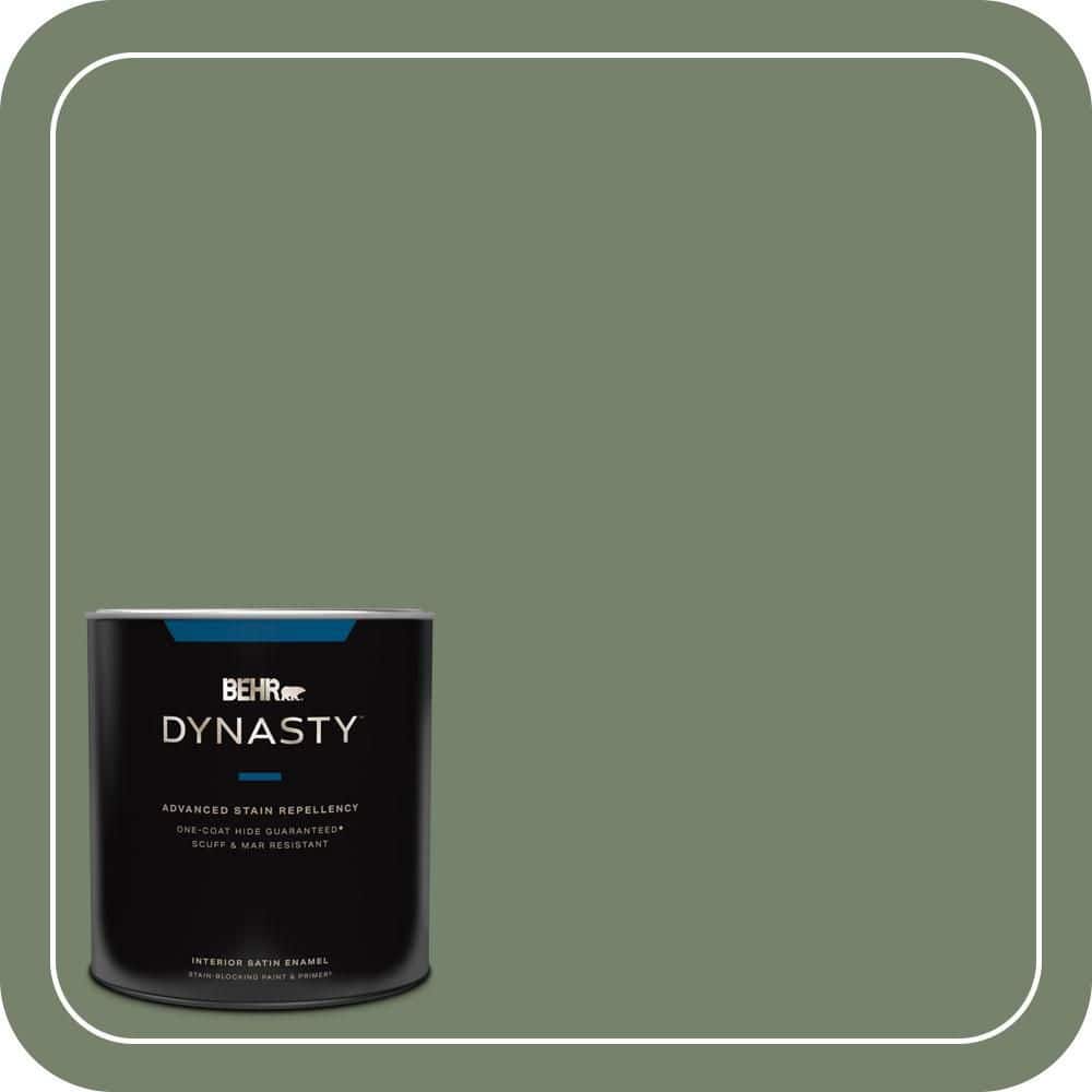 1 qt. #MQ6-16 Gazebo Green One-Coat Hide Satin Enamel Interior Stain-Blocking Paint & Primer price history on PriceWatchPro