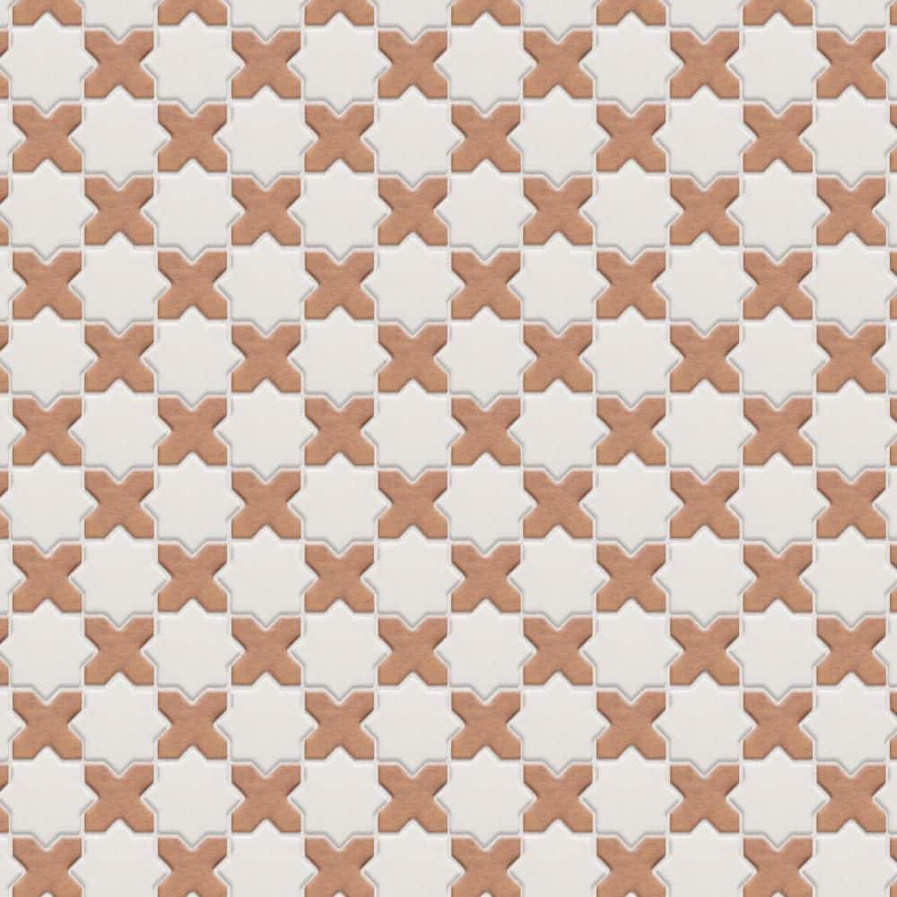 Sentier des Cotto 2 in. Cross with White Star 12 in. x 12 in. Porcelain Floor and Wall Mosaic Tile (10.0 sq. ft./Case) price history on PriceWatchPro