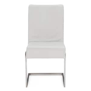 Toulan White Faux Leather Upholstered Dining Chairs (Set of 2)