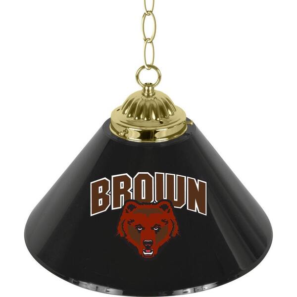 Trademark Brown University 14 in. Single Shade Brass Hanging Lamp