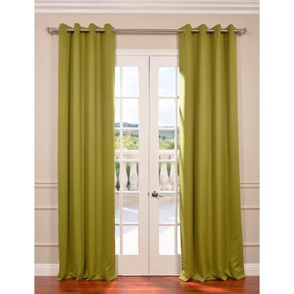 Exclusive Fabrics & Furnishings Semi-Opaque Moss Green Grommet Blackout Curtain - 50 in. W x 108 in. L (Panel)