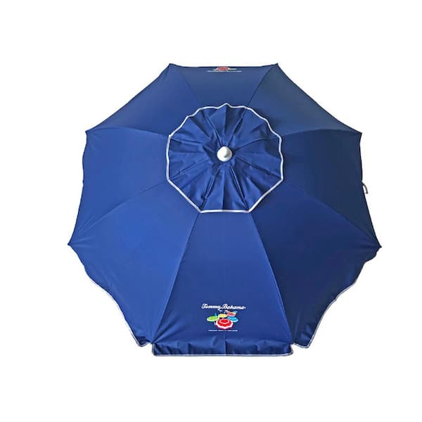 Tommy Bahama 6 ft. Steel Tilt and Sand Anchored Beach Umbrella in Navy Blue