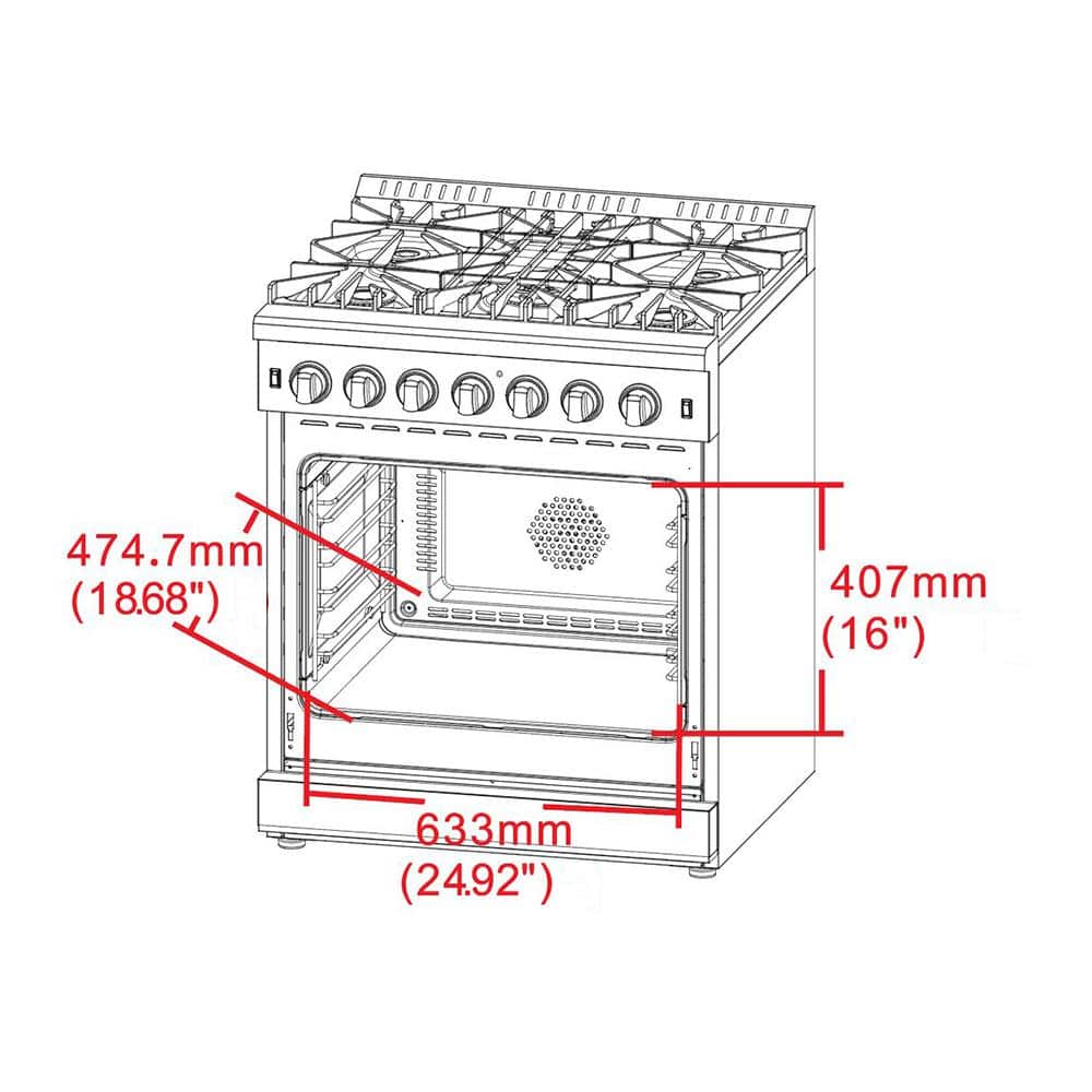 Forno 30-inch Stainless Steel Dual Fuel Range with Griddle