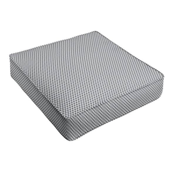 SORRA HOME Sunbrella Detail Navy Square Outdoor Seat Cushion