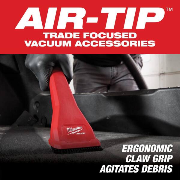 Milwaukee AIR-TIP 1-1/4 in. - 2-1/2 in. Cross Brush Tool, 3-IN-1 Crevice and Brush Tool, and Claw Utility Nozzle w/Brushes