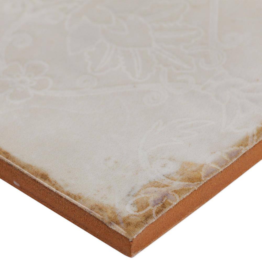 Angela Harris Distressed White Ceramic 8'' x 8'' Wall Tile