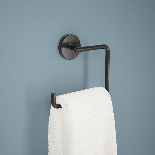 Trinsic Wall Mount Square Open Towel Ring Bath Hardware Accessory in Venetian Bronze