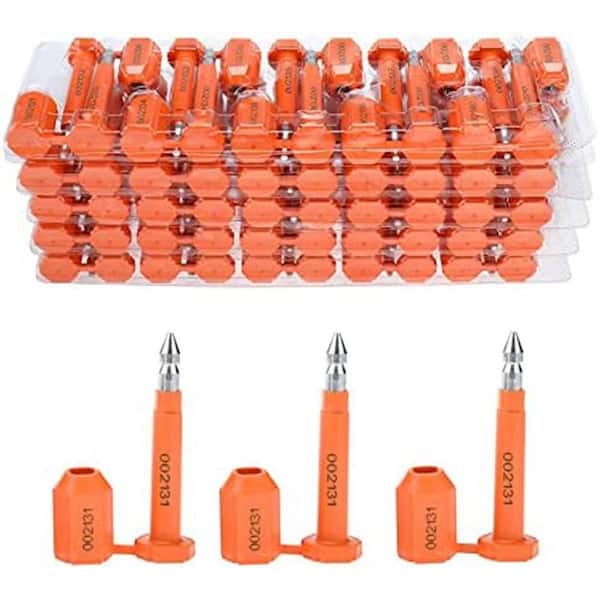 Unbranded 50PCS High Security Bolt Seal Shipping with Progressive Numbering for Cargo Containers and Truck Trailers Orange