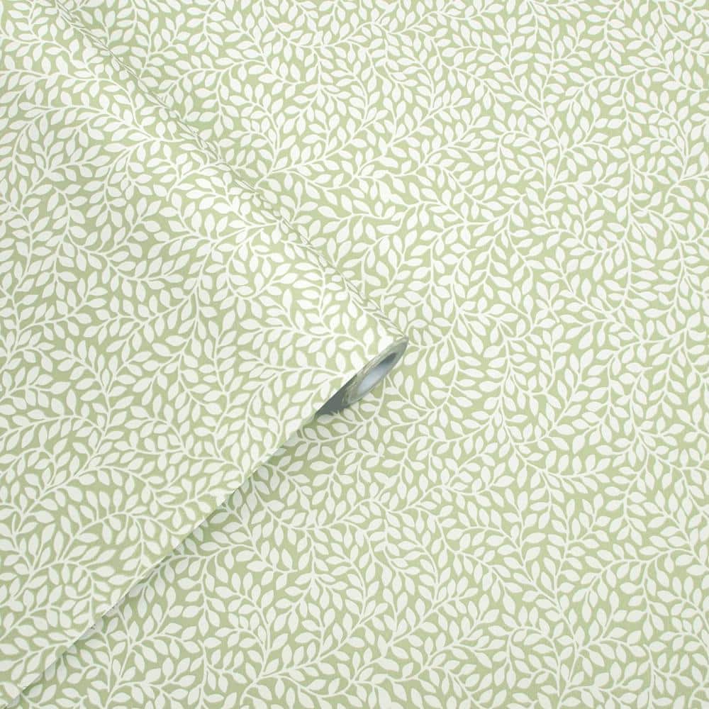 Hedgerow Green and White Botanical Removable Wallpaper