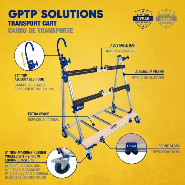 GPTP 60 in. W Transport Cart with 450 lbs. transporting Capacity