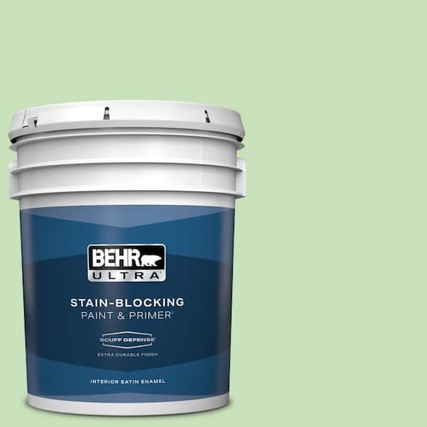 BEHR ULTRA 5 gal. #440C-3 Rockwood Jade Extra Durable Satin Enamel Interior Paint & Primer