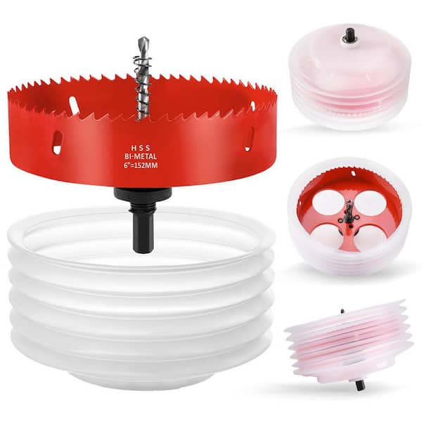 6 in. Bi-Metal Hole Saw with Dust Bowl for Recessed Lights Can Lights Corn Hole Boards Wood Plastic Drywall