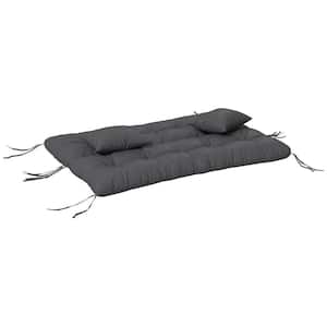 Replacement Rectangular Charcoal Gray Outdoor Tufted Bench Cushions