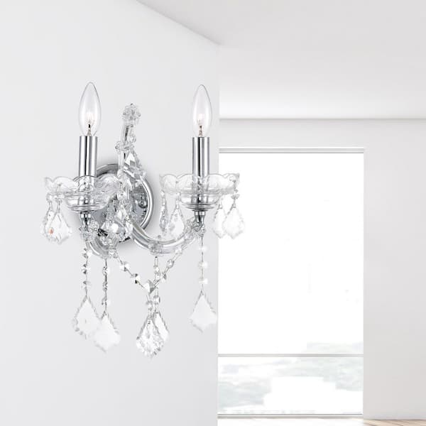 Maria Theresa 2 Light Wall Sconce With Chrome Finish