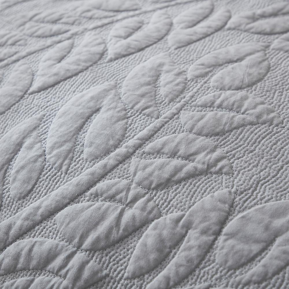 Pastel Grey Twin Cotton Reversible Bedspread Set