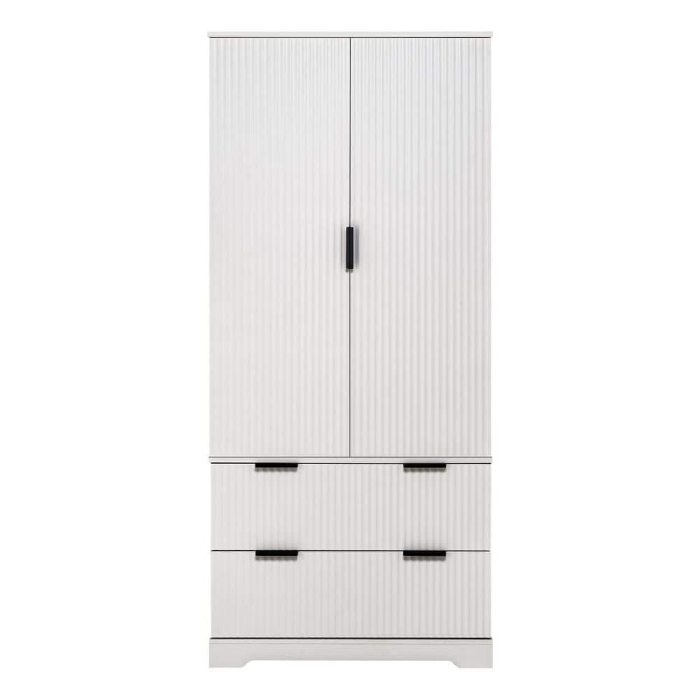 31 in. W x 16 in. D x 72 in. H White Freestanding Linen Cabinet withDrawers, Fluted Storage Organizer for Bathroom price history on PriceWatchPro