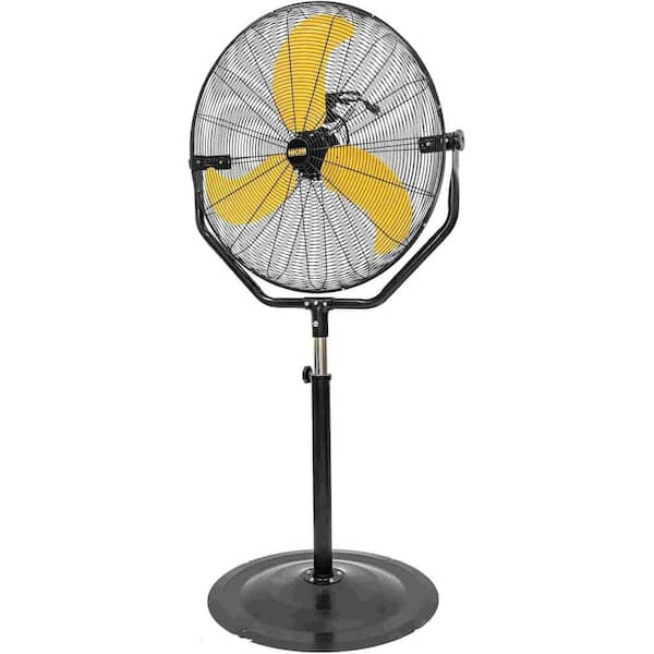 30 in. 3 Speeds Pedestal Fan in Yellow with Powerful 1/3 Motor Easy Assembly Work Fan Move Much Air