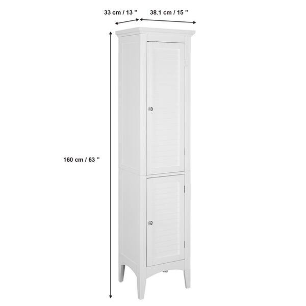 Newberry Tall Bathroom Storage Cabinet – Linen Tower, White