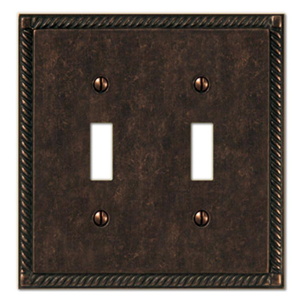 AMERELLE Bronze 2-Gang Toggle Wall Plate (1-Pack) 54TTAZ - The Home Depot