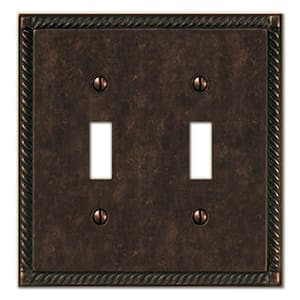 Bronze 2-Gang Toggle Wall Plate (1-Pack)