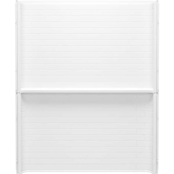 STERLING PLUMBING Traverse 60 in. H W x 72.25 in . H Direct-to-Stud Back Shower Wall in White