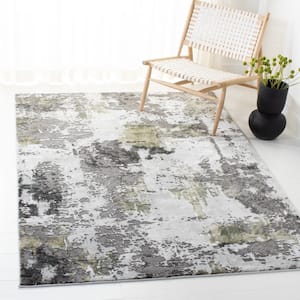 Craft Gray/Green Doormat 3 ft. x 5 ft. Gradient Abstract Area Rug