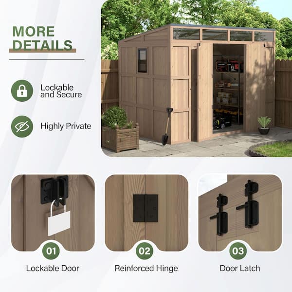10 ft. W x 6 ft. D Wood Shed with Galvanized Steel Roof and Window, Multi-Functional Outdoor Organizer (60 sq. ft.)