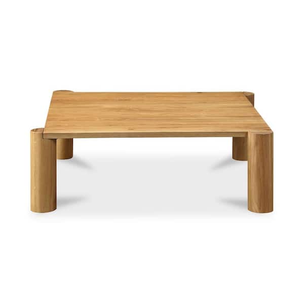 NADAAL STUDIOS Quentin 36 in. Brown Square White Oak Wood Coffee Table with Customizable Leg Design