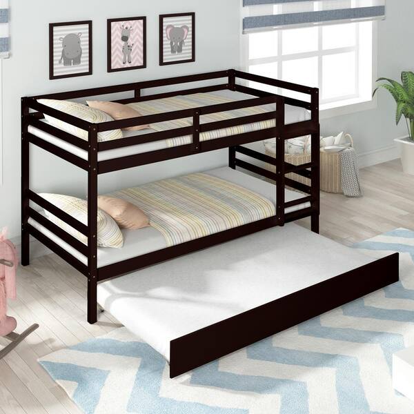 Urtr Espresso Twin Over Bunk Bed, Simmons Casegoods Twin Bed