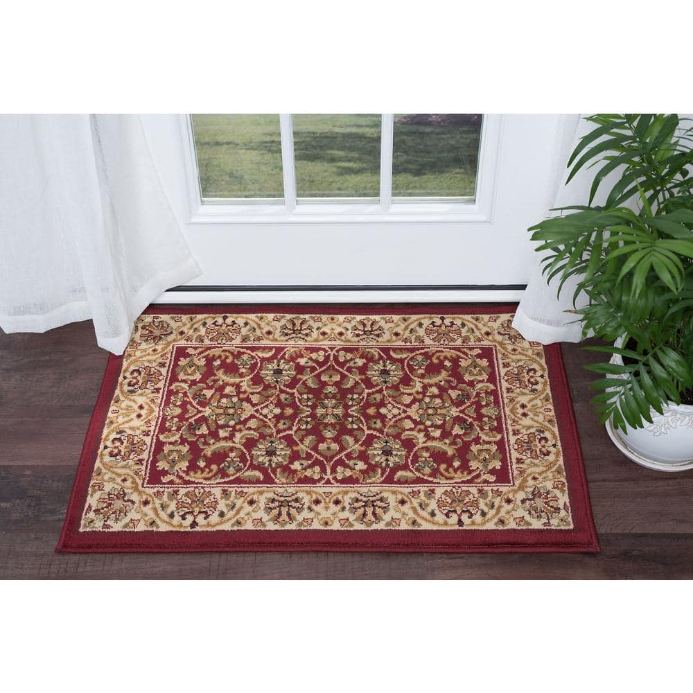 Sensation Red Synthetic 8' x 10' Easy-Care Rectangular Rug