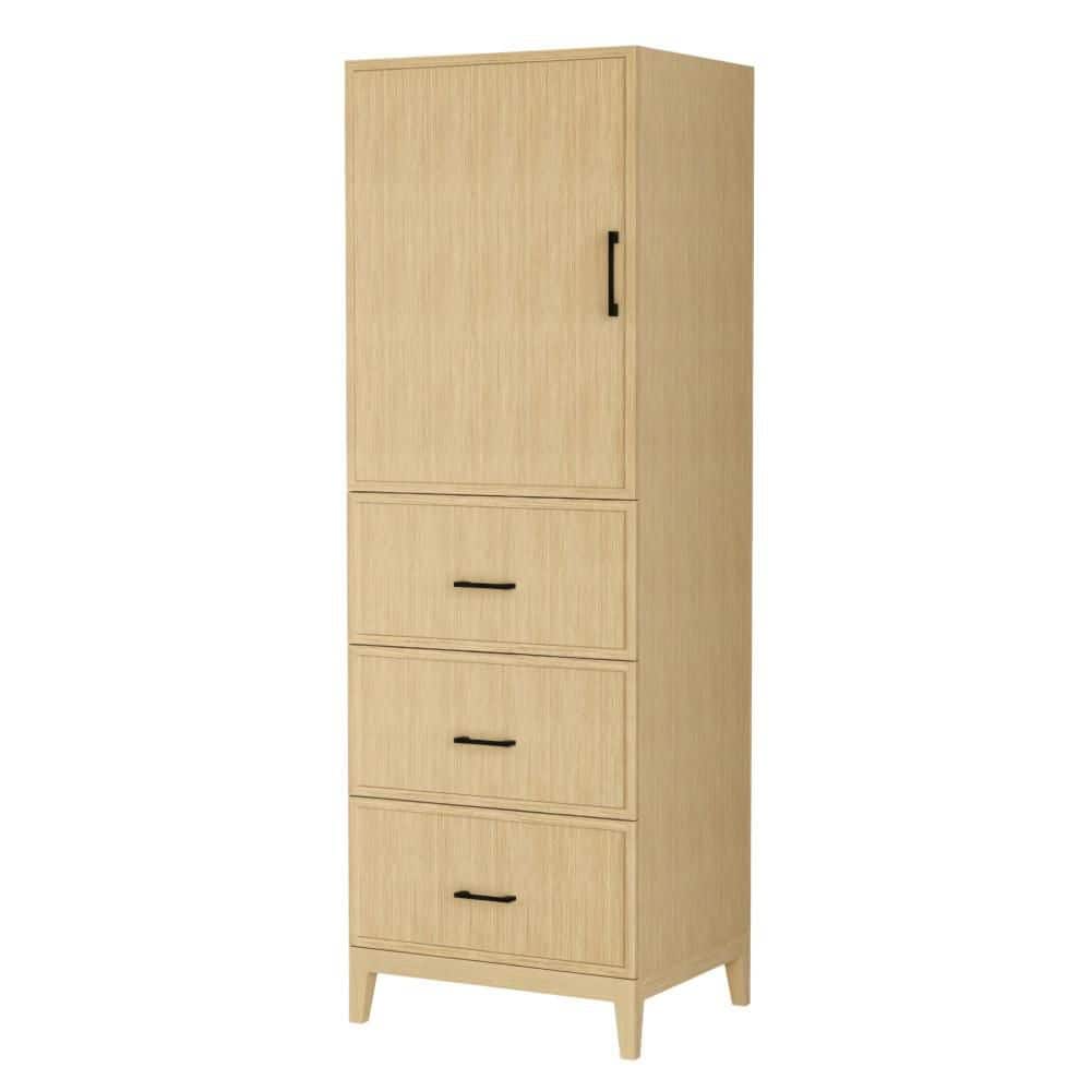 Elan 23.75 in. W x 20 in. D 71.25 in. H Beige Freestanding Linen Cabinet with Hardware in White Oak