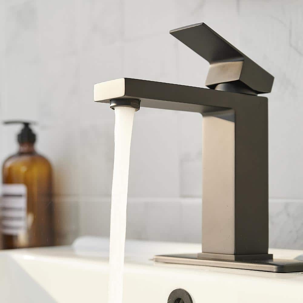 Matte Black Stainless Steel Single Handle Bathroom Faucet