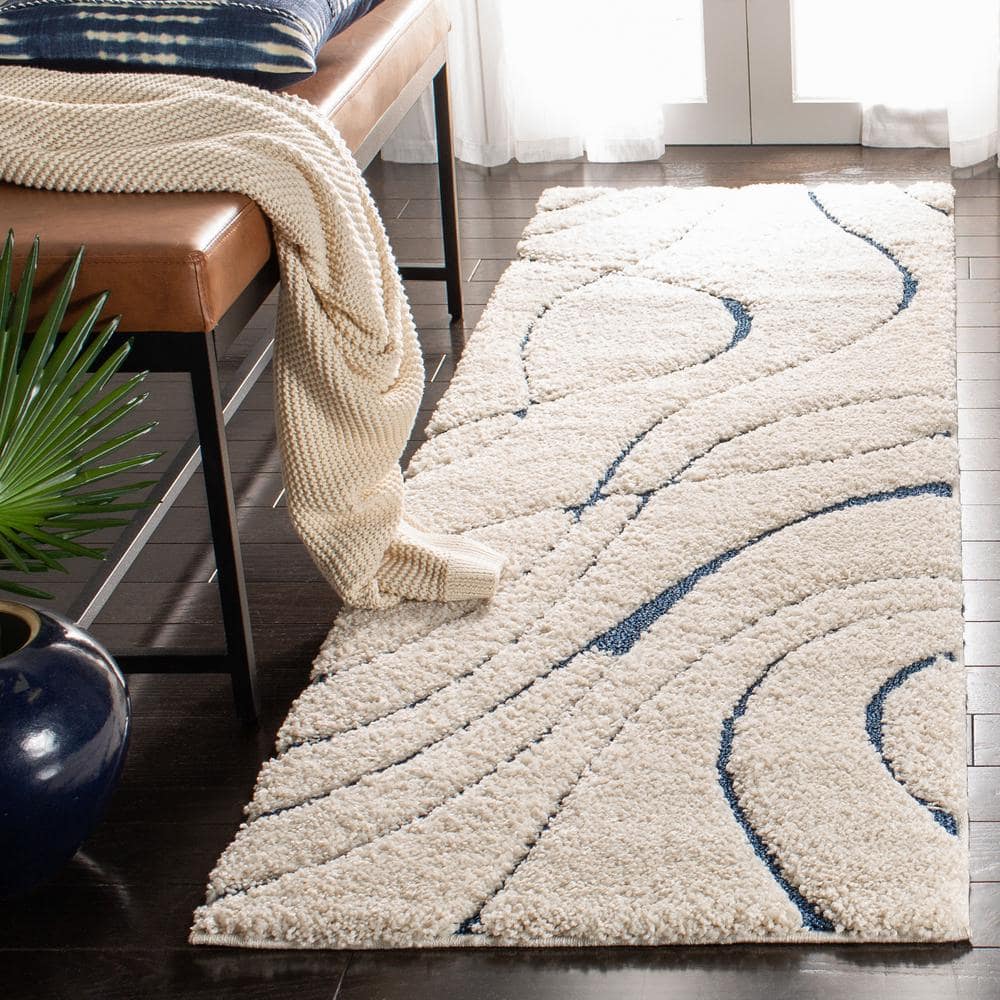 Florida 2 ft. x 15 ft. Cream/Blue Abstract Runner Rug price history on PriceWatchPro