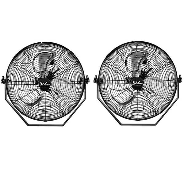 2-Pack 20 in. 3-Speed High Velocity Black Indoor Wall Mount Fan