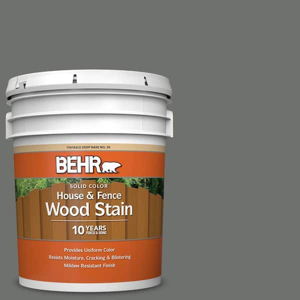 BEHR 5 gal. #SC-131 Pewter Solid Color House and Fence Exterior Wood Stain
