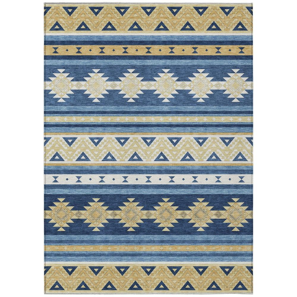 Chantille Machine Washable Indoor/Outdoor Abstract ACN2561 Navy 3 ft. x 4 ft. Area Rug price history on PriceWatchPro