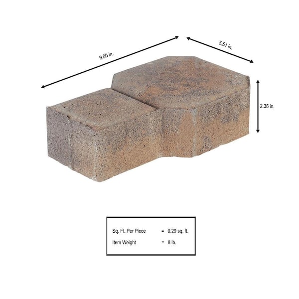 Pavestone Paper Sample Only of Decorastone 9.06 in. L x 5.51 in. W x 2.36 in. H Antq Terra Cotta Concrete Paver (1-Piece)
