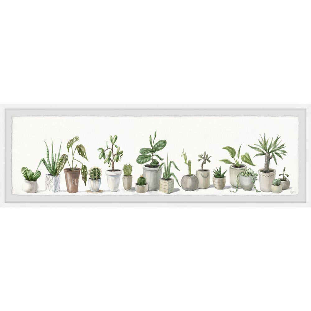 "Potted Green Succulents" by Eyre Tarney Framed Nature Art Print 15 in
